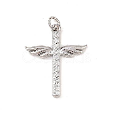 Brass Micro Pave Cubic Zirconia Pendants KK-G544-22P-1