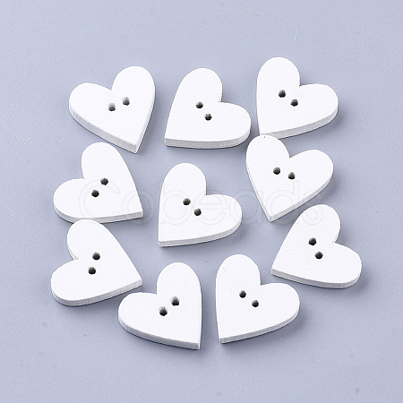 2-Hole Spray Painted Wooden Buttons X-BUTT-T007-019-1