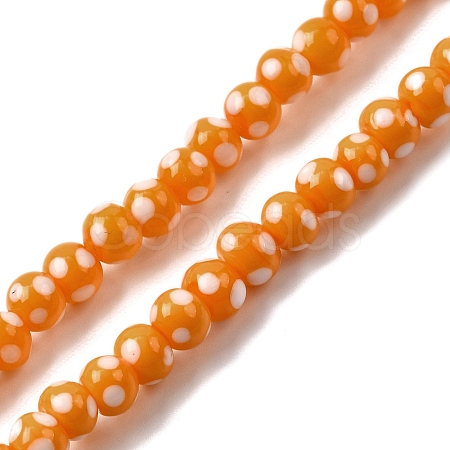 Handmade Lampwork Beads LAMP-D002-6mm-01I-1