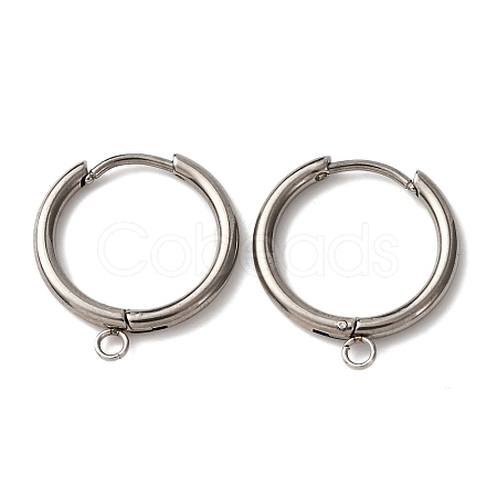 201 Stainless Steel Hoop Earring Findings STAS-D379-05B-P-1