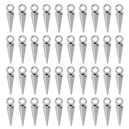 40Pcs 201 Stainless Steel Pendants STAS-DC0016-82-1