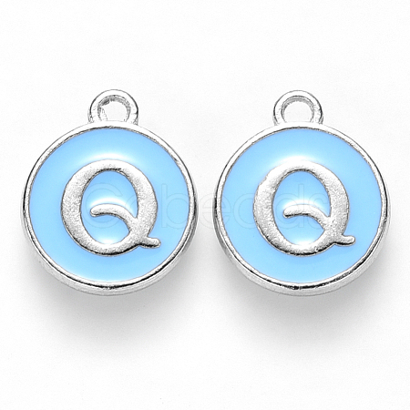 Platinum Plated Alloy Enamel Charms ENAM-S118-04Q-P-1
