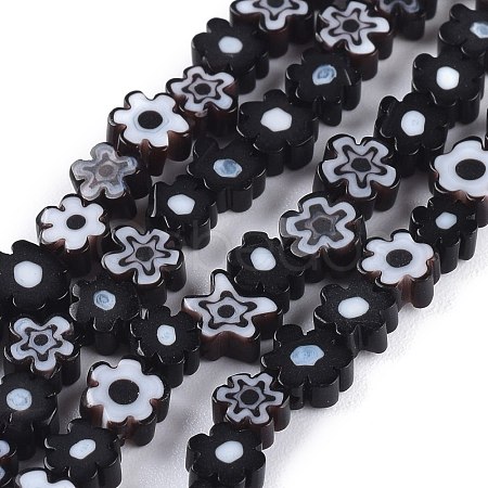Handmade Millefiori Glass Bead Strands LAMP-J035-6mm-01-1