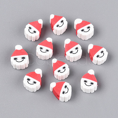 Christmas Theme Handmade Polymer Clay Beads X-CLAY-S091-75-1