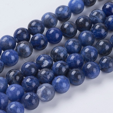 Natural Sodalite Beads Strands X-G-G448-8mm-25-1