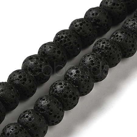 Natural Lava Rock Dyed Beads Strands G-Z036-B01-18-1