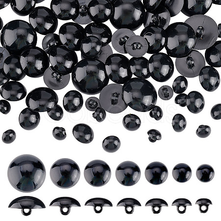210Pcs 7 Style 1-Hole Plastic Buttons BUTT-AR0001-08-1