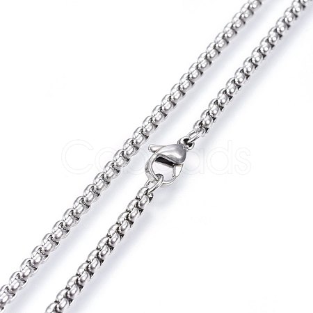 Non-Tarnish 304 Stainless Steel Rolo Chain Necklaces NJEW-L047-02A-P-1
