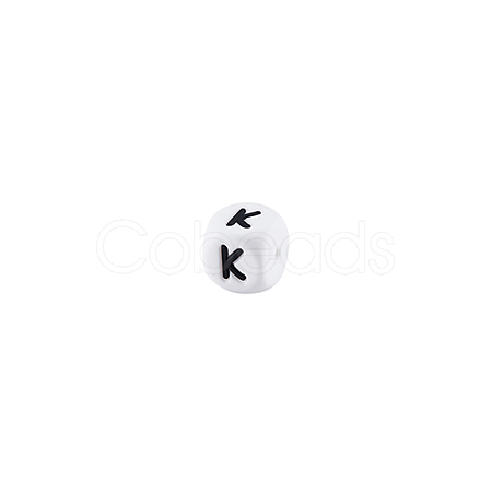 Cube with Letter Pattern Silicone Beads LS-FIND-SZC0014-318-1