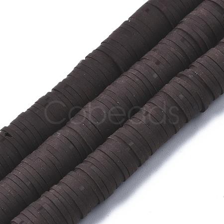 Flat Round Handmade Polymer Clay Beads CLAY-R067-10mm-38-1