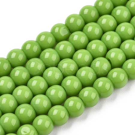 Opaque Solid Color Glass Beads Strands LS-GLAA-T032-P4mm-06-1