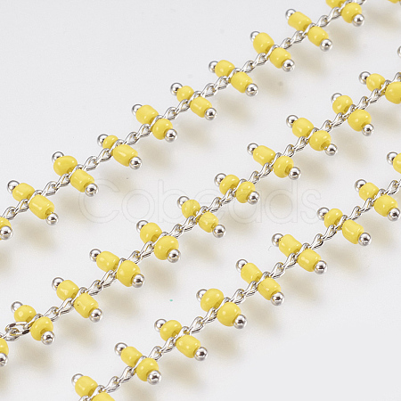 3.28 Feet Handmade Brass Beaded Curb Chains X-CHC-R131-13-1
