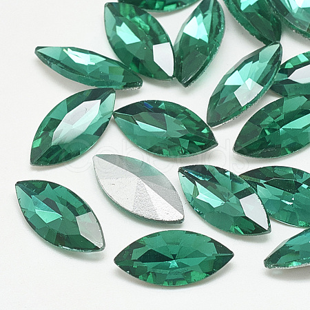 Pointed Back Glass Rhinestone Cabochons RGLA-T083-6x12mm-15-1