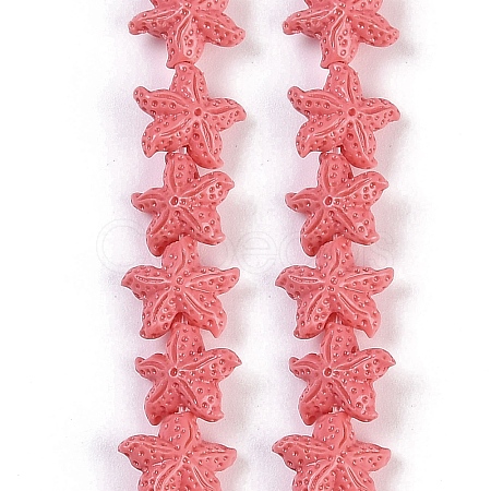 Synthetic Coral Dyed Carved Beads Strands X-CORA-K009-06A-08-1