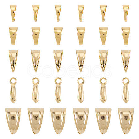 40Pcs 5 Styles Brass Snap On Bails KK-TA0008-87-1