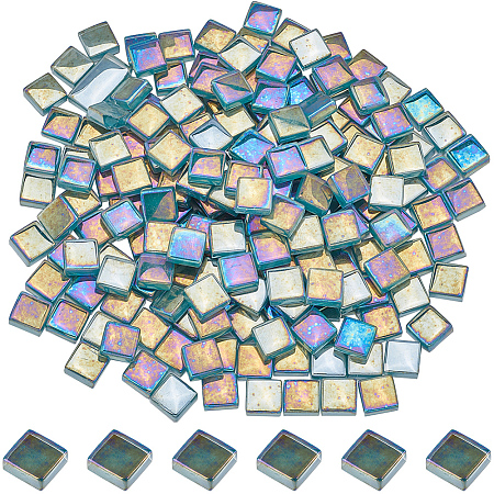 200Pcs Rainbow Color Glass Mosaic Tiles GLAA-SP0001-15-1