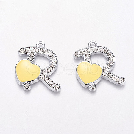 Zinc Alloy Rhinestone Pendants BSEA020-2-1