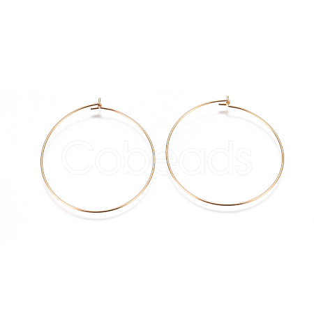304 Stainless Steel Hoop Earrings Findings STAS-F227-54E-G-1