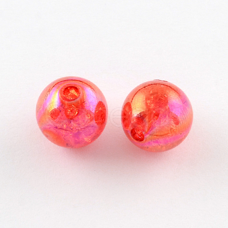 Transparent Crackle Acrylic Beads CACR-R011-8mm-11-1