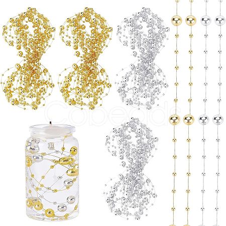 2 Bags 2 Colors Plastic Bead Garland Strand KY-NB0001-32-1