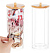 Transparent Acrylic Cotton Ball Swab Storage Canister, with Bamboo Lid, Cotton Bud Cotton Round Pad Storage Cosmetics Makeup Jar for Bedroom, Bathroom, Clear, 17.5cm