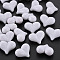 Opaque Acrylic Beads, Heart, WhiteSmoke, 17x22x10mm, Hole: 1.4mm