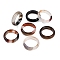 Dyed & Heated Natural Agate Finger Rings for Women, Camel, 5.5mm, Inner Diameter: 17~17.5mm