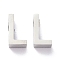 Tarnish Resistant 304 Stainless Steel Charms, Alphabet, Stainless Steel Color, Letter.L, 8x4.5x3mm, Hole: 1.8mm