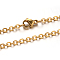 304 Stainless Steel Rolo Chain Necklaces, with Lobster Claw Clasps, Golden, 19.6 inch(50cm), 2mm