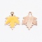 Zinc Alloy Enamel Pendants, Light Gold, Maple Leaf, Yellow, 24x19x2mm, Hole: 1.6mm