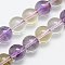 Natural Ametrine Beads Strands, Round, 10mm, Hole: 1mm