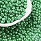 6/0 Glass Seed Beads, Opaque Colours Luster, Teardrop, Sea Green, 4~5x4~4.5x3~4mm, Hole: 0.8~0.9mm, about 5625pcs/pound