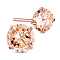 SHEGRACE 925 Sterling Silver Ear Studs, with AAA Cubic Zirconia, PeachPuff, 4mm