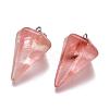 Cone/Spike/Pendulum Dyed Cherry Quartz Glass Stone Pendants G-R278-80-2