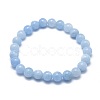 Natural & Dyed White Jade Bead Stretch Bracelets BJEW-K212-A-018-2