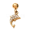 304 Stainless Steel Micro Pave Clear Cubic Zirconia Pendants CU-CBAB6EC-10G-02-1