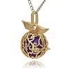 Golden Tone Brass Hollow Round Cage Pendants KK-J230-03G-2