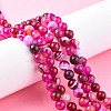 Natural Striped Agate/Banded Agate Bead Strands X-G-K166-13-8mm-03-6