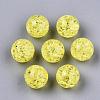 Transparent Crackle Acrylic Round Beads Strands CCG-R002-12mm-09-2