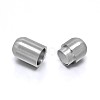 Tarnish Resistant Barrel 304 Stainless Steel Magnetic Clasps with Glue-in Ends X-STAS-D059-18C-2