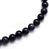 Synthetic Blue Goldstone Round Beads Strands G-O047-11-8mm-1