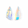 Pointed Back Glass Rhinestone Pendants EGLA-N006-034D-3