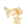 Brass Micro Pave Cubic Zirconia Pendants KK-Z151-09G-01-2