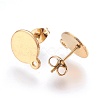 Ion Plating(IP) 304 Stainless Steel Stud Earring Findings STAS-G178-02G-10mm-2