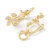 Rack Plating Brass Pave Cubic Zirconia Leaf Shape Ice Pick Pinch Bails X-KK-G464-07LG-3