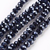 Electroplate Glass Beads Strands GLAA-K027-FP-A01-1