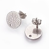 Non-Tarnish 304 Stainless Steel Ear Stud Findings STAS-O119-15C-P-1