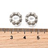 Wave Brass Micro Pave Cubic Zirconia European Beads KK-K300-07B-P-2
