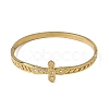 304 Stainless Steel Crystal Rhinestone Religion Cross Hinged Cuff Bangles for Women SA-CBA61B8-13G-4