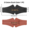 2Pcs 2 Colors PU Leather Wide Elastic Corset Belts for Women Girl AJEW-WR0002-10-2